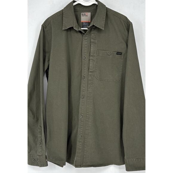 5.11 Tactical Other - 5.11 Tactical Series MED Mens Long Sleeve Button Down Shirt Army Grn 2 Chest Pkt